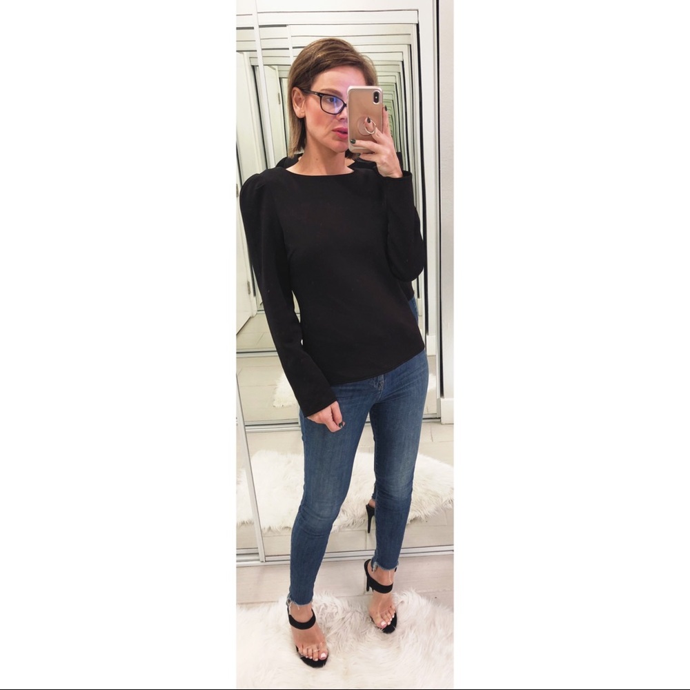 Line & Dot Black Scuba Top